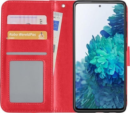 Forterra Samsung S20 FE Hoesje Bookcase Cover met Kaarthouder - Rood