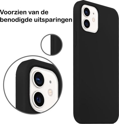 Forterra iPhone 12 Mini Hoesje Siliconen Backcover Lichtgewicht - Zwart