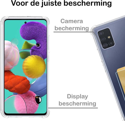 Forterra Samsung A71 Hoesje Kaarthouder Backcover Shockproof - Transparant