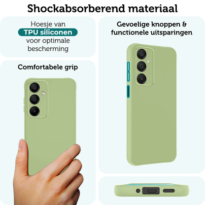 Forterra Samsung A16 Hoesje Siliconen Backcover Lichtgewicht - Groen