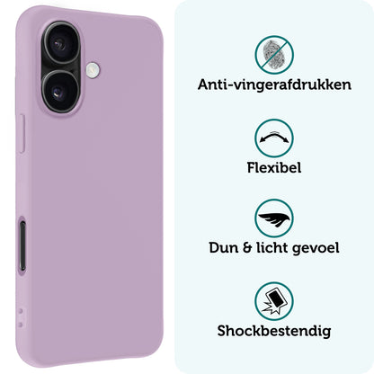Forterra iPhone 16 Plus Hoesje Siliconen Backcover Lichtgewicht - Lila