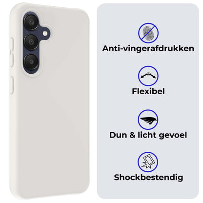 Forterra Samsung A25 Hoesje Siliconen Backcover Lichtgewicht - Wit