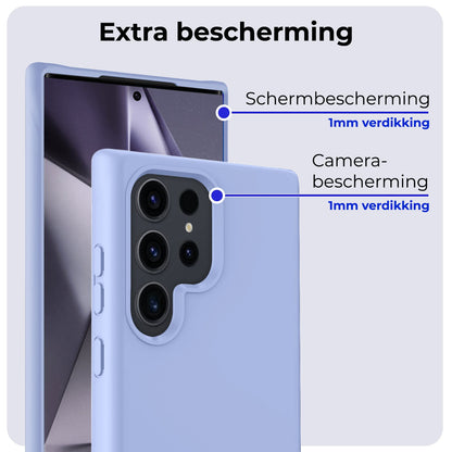 Forterra Samsung S24 Ultra Hoesje Siliconen Backcover Lichtgewicht - Lichtblauw