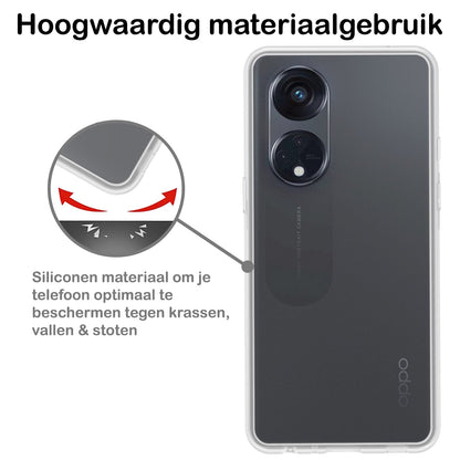 Forterra OPPO Reno 8T 4G Hoesje Siliconen Backcover Lichtgewicht - Transparant