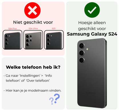 Forterra Samsung S24 Hoesje Bookcase Cover met Kaarthouder - Zwart