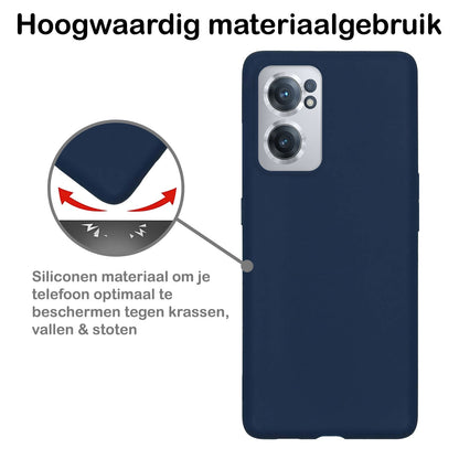 Forterra OnePlus Nord CE 2 Hoesje Siliconen Backcover Lichtgewicht - Donkerblauw