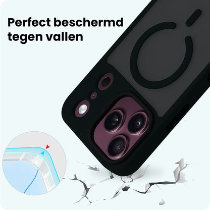 Forterra iPhone 18 Pro Hoesje Geschikt voor Magsafe Backcover Shockproof - Zwart