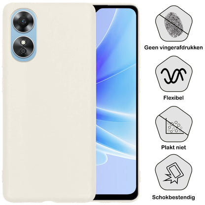 Forterra OPPO A17 Hoesje Siliconen Backcover Lichtgewicht - Wit
