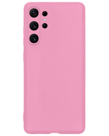 Forterra Samsung S23 Ultra Hoesje Siliconen Backcover Lichtgewicht - Roze