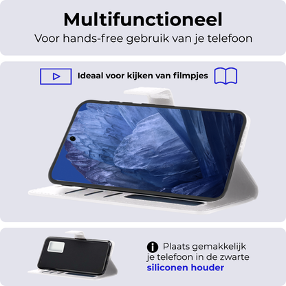 Forterra Google Pixel 8a Hoesje Bookcase Cover met Kaarthouder - Wit