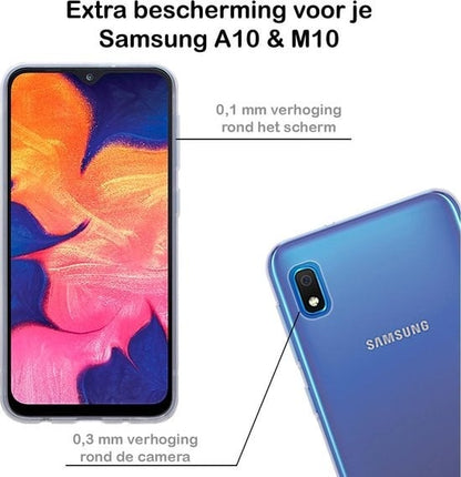 Forterra Samsung M10/A10 Hoesje Siliconen Backcover Lichtgewicht - Transparant