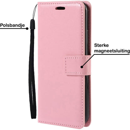 Forterra OPPO A57 Hoesje Bookcase Cover met Kaarthouder - Lichtroze