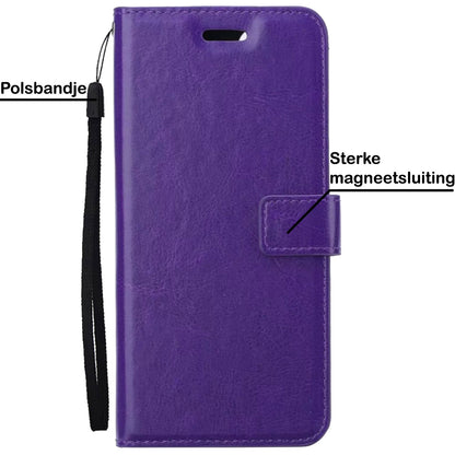 Forterra iPhone SE 2022 Hoesje Bookcase Cover met Kaarthouder - Paars