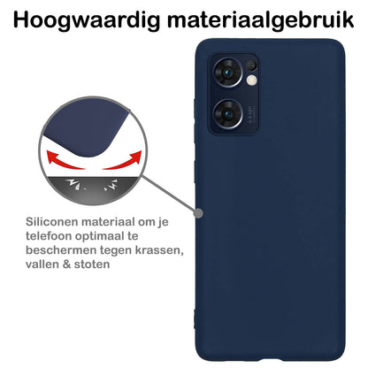 Forterra OPPO Find X5 Lite Hoesje Siliconen Backcover Lichtgewicht - Donkerblauw