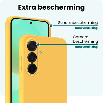 Forterra Samsung A36 Hoesje Siliconen Backcover Lichtgewicht - Geel