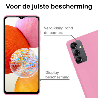 Forterra Samsung A14 Hoesje Siliconen Backcover Lichtgewicht - Roze