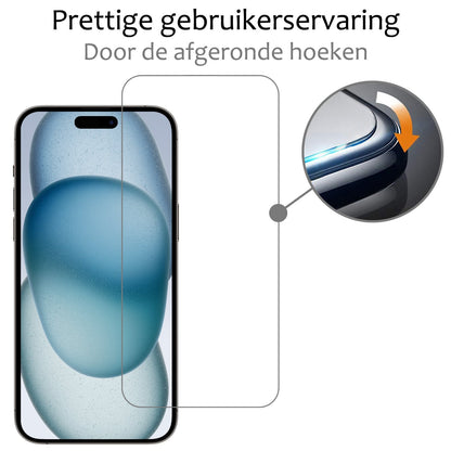 Forterra iPhone 15 Pro Screenprotector Gehard Glas - Anti-kras