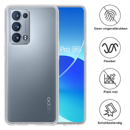 Forterra OPPO Reno 6 Pro Hoesje Siliconen Backcover Lichtgewicht - Transparant