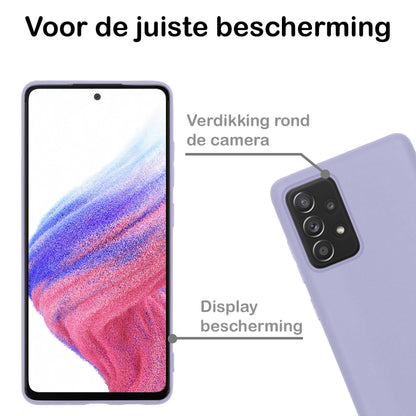 Forterra Samsung A53 Hoesje Siliconen Backcover Lichtgewicht - Lila