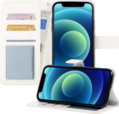Forterra iPhone 12 Pro Hoesje Bookcase Cover met Kaarthouder - Wit
