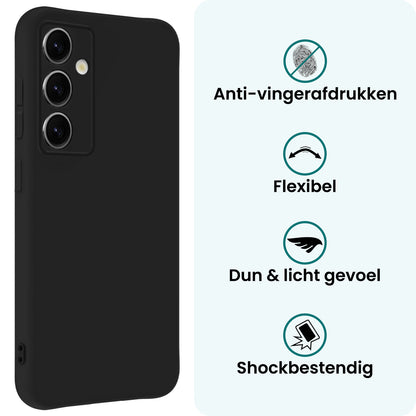 Forterra Samsung S25 FE Hoesje Siliconen Backcover Lichtgewicht - Zwart
