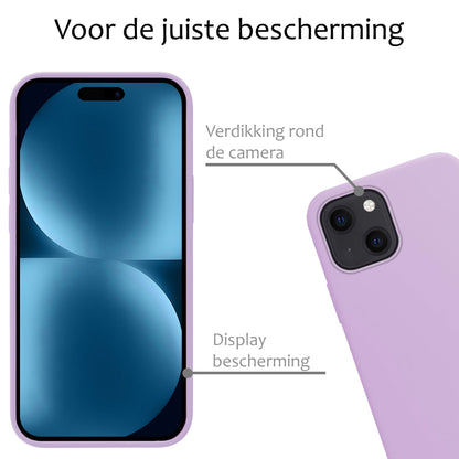Forterra iPhone 15 Hoesje Siliconen Backcover Lichtgewicht - Lila