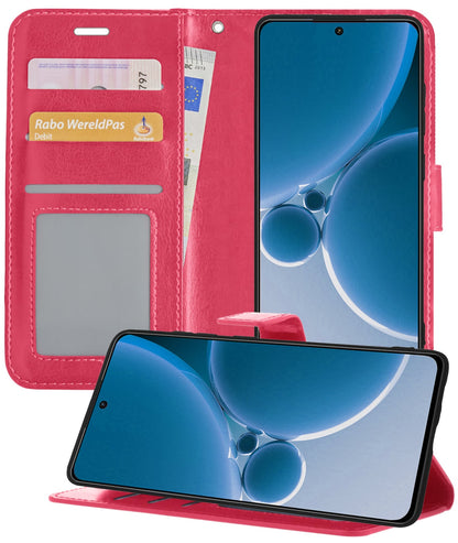 Forterra OnePlus Nord 3 Hoesje Bookcase Cover met Kaarthouder - Donkerroze