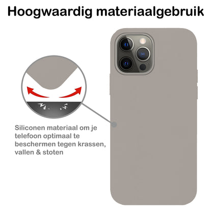 Forterra iPhone 13 Pro Max Hoesje Siliconen Backcover Lichtgewicht - Grijs