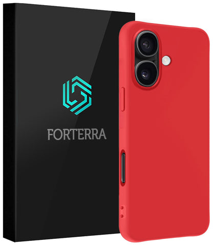 Forterra iPhone 16 Hoesje Siliconen Backcover Lichtgewicht - Rood