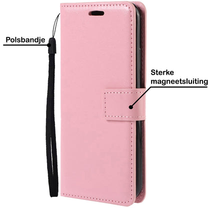 Forterra OnePlus Nord 2T Hoesje Bookcase Cover met Kaarthouder - Lichtroze