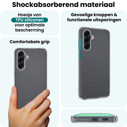 Forterra Samsung A36 Hoesje Siliconen Backcover Lichtgewicht - Transparant