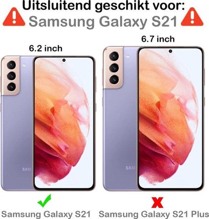 Forterra Samsung S21 Hoesje Bookcase Cover met Kaarthouder - Paars