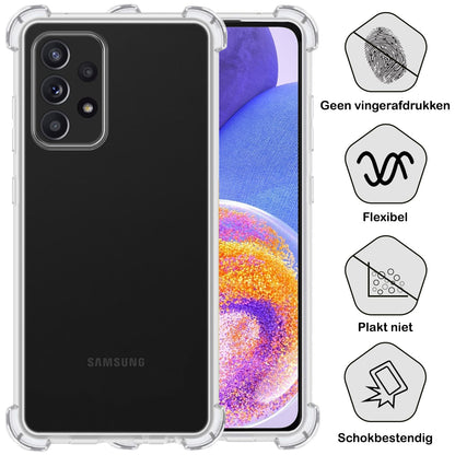 Forterra Samsung A23 Hoesje Shockproof Backcover Siliconen - Transparant