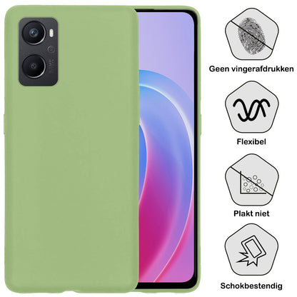 Forterra OPPO A96 Hoesje Siliconen Backcover Lichtgewicht - Groen