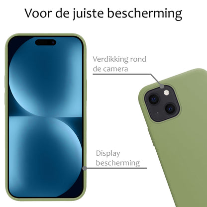 Forterra iPhone 15 Hoesje Siliconen Backcover Lichtgewicht - Groen