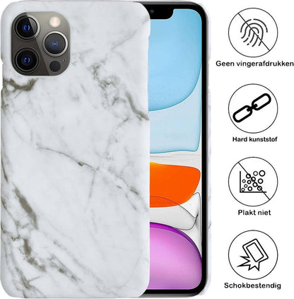 Forterra iPhone 11 Pro Hoesje Marmer Hard Case Cover - Wit
