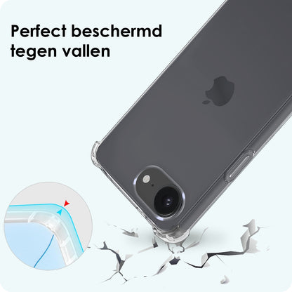 Forterra iPhone 16e Hoesje met Koord Backcover Shockproof - Transparant