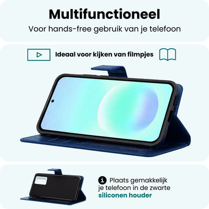 Forterra Samsung A57 Hoesje Bookcase Cover met Kaarthouder - Donkerblauw