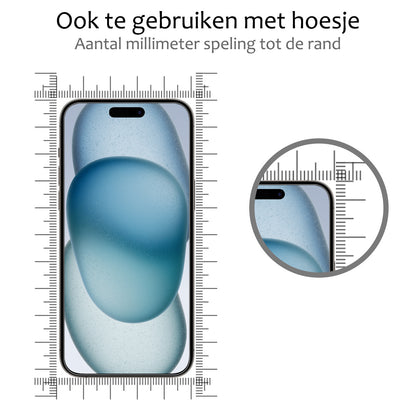 Forterra iPhone 15 Screenprotector Gehard Glas - Anti-kras