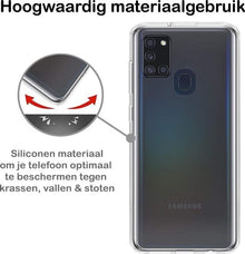Forterra Samsung A21s Hoesje Siliconen Backcover Lichtgewicht - Transparant