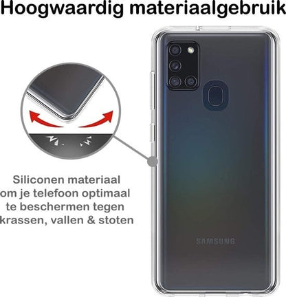 Forterra Samsung A21s Hoesje Siliconen Backcover Lichtgewicht - Transparant