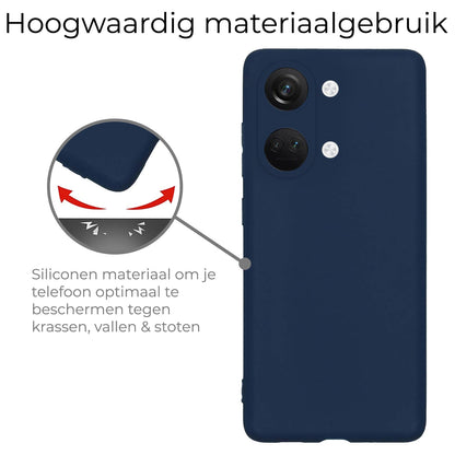 Forterra OnePlus Nord 3 Hoesje Siliconen Backcover Lichtgewicht - Donkerblauw
