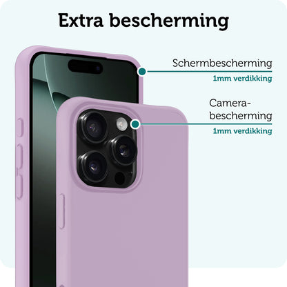 Forterra iPhone 16 Pro Hoesje Siliconen Backcover Lichtgewicht - Lila