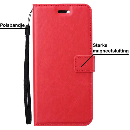 Forterra Samsung S21 FE Hoesje Bookcase Cover met Kaarthouder - Donkerroze