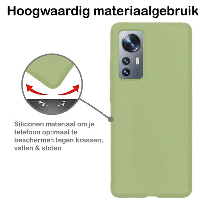 Forterra Xiaomi 12X Hoesje Siliconen Backcover Lichtgewicht - Groen