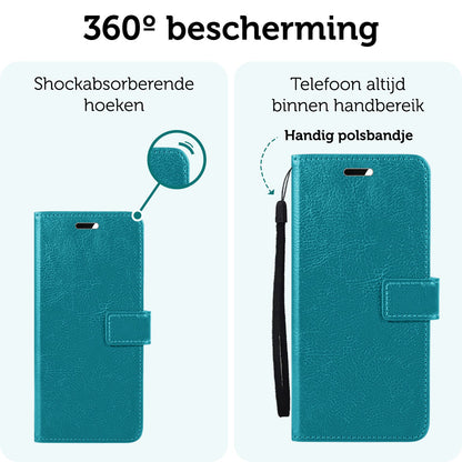 Forterra Google Pixel 10 Hoesje Bookcase Cover met Kaarthouder - Turquoise