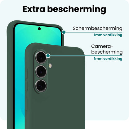 Forterra Samsung S25 Plus Hoesje Siliconen Backcover Lichtgewicht - Donkergroen