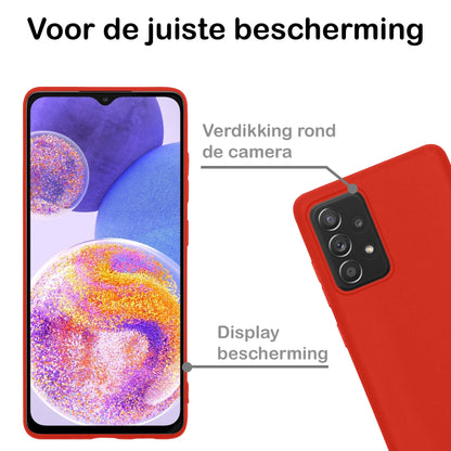 Forterra Samsung A23 Hoesje Siliconen Backcover Lichtgewicht - Rood