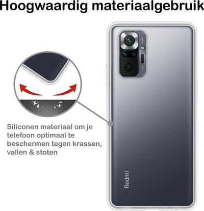 Forterra Xiaomi Redmi Note 10 Pro Hoesje Siliconen Backcover Lichtgewicht - Transparant