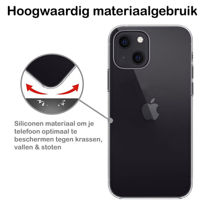 Forterra iPhone 13 Hoesje Siliconen Backcover Lichtgewicht - Transparant